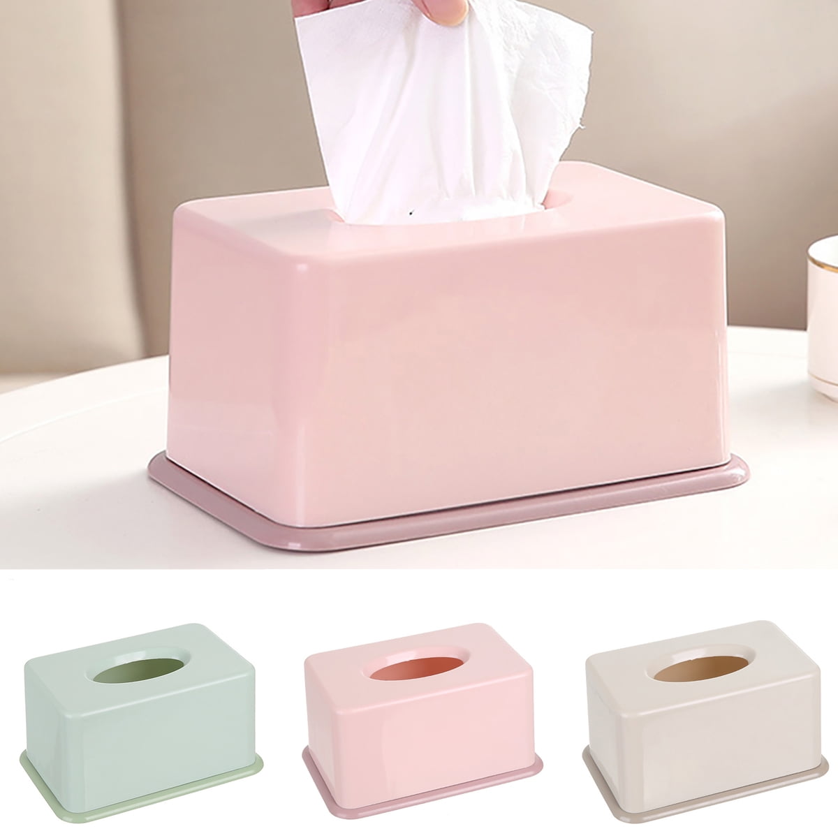 Cheers US Plastic Facial Tissue Box Cover Holder for Bathroom Vanity ...