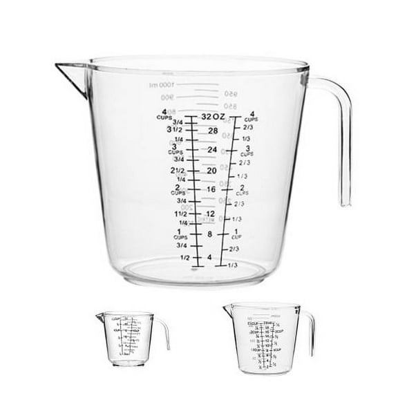 Cheers.US  Plastic Measuring Cups Capacity Clear Measuring Jug , Stackable Clear Heat-resistant Cup for Measure Liquid and Baking Items,Kitchen Lab Use