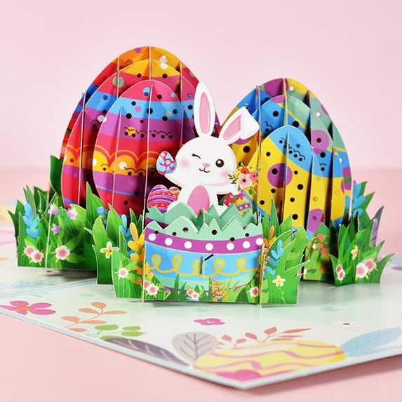 Cheers US Play Easter Eggs Pop Up Card - 3D Card, Easter Card, Easter Greeting Card, 3D Easter Cards, Religious Easter Cards, Easter Bunny Card, 3-D Easter Cards, Pop Up Greeting Cards