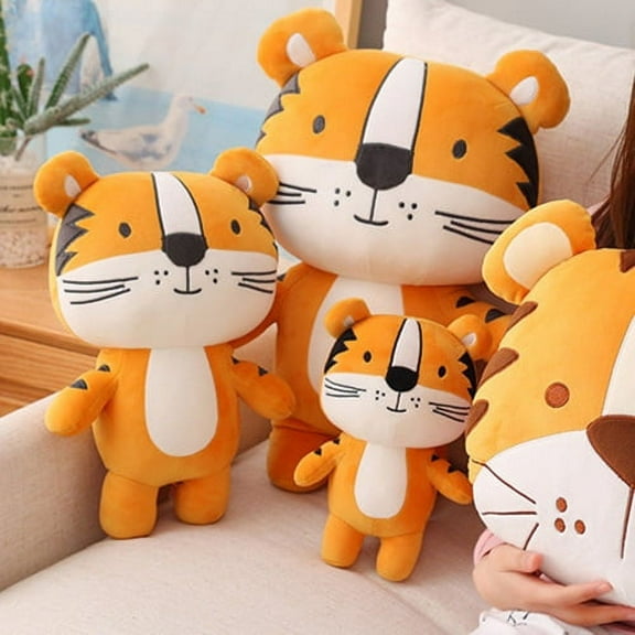 Cheers.US Plush Doll Adorable Decorative Fluffy Tiger Stuffed Animal Toy Christmas Gift,Adorable, Soft, Skin Friendly for Home Decoration, Car Cushions, Childrens Dolls