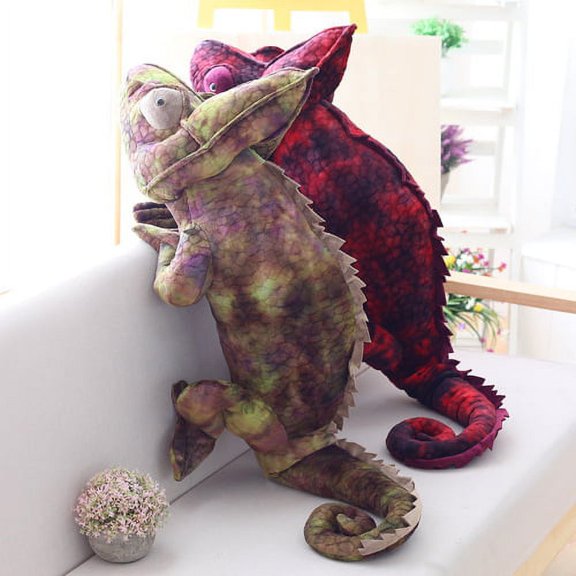 Cheers.US Plush Doll Simulated Finely Stitched Cotton Chameleon Plush Toy Doll,Soft, Decorative, Lightweight Suitable as a Home Pillow, Home Decoration