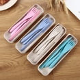 thumbnail image 1 of Cheers.US Portable 3 Piece Plastic Flatware Set with Long Handle Handles, 1 of 7