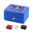 thumbnail image 1 of Cheers.US Portable Metal Cash Box with Key Lock, Money Saving Organizer, 4.72"W x 5.91"L x 3.15"H, 1 of 7