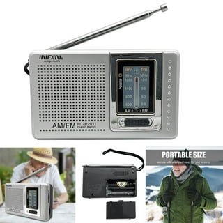 PRUNUS J-166 Portable Radio AM FM, Battery Operated with Tuning Light, Back  Clip, Excellent Reception for Indoor & Outdoor Emergency Radio, FM