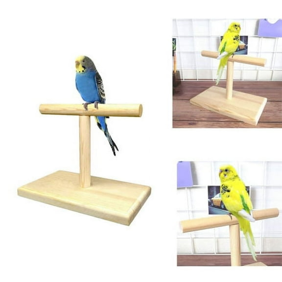 Cheers.US Portable Wood Bird Parrot Training Spin Perch Stand Playground Platform Toy,for a Lot of Birds, Such as Parakeets, Parrots, Lovebirds, Cockatiels and So On