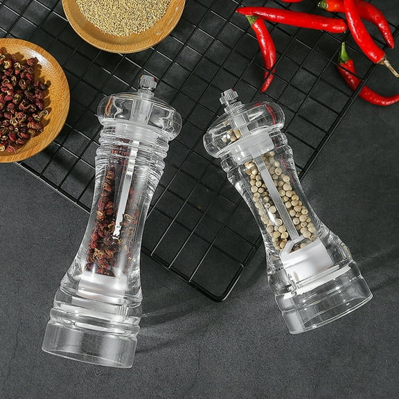 Cheers.US Premium Acrylic Salt and Pepper Grinder - Adjustable Ceramic Sea Salt Grinder & Pepper Grinder - Tall Glass Salt and Pepper Shakers - Pepper Mill & Salt Mill