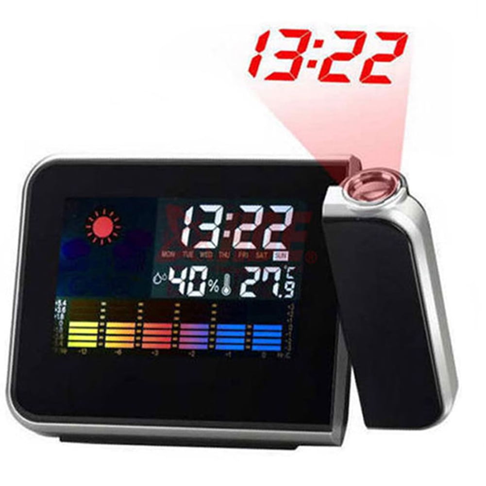 Cheers.US Projection Alarm Clock with Weather Station for Bedrooms