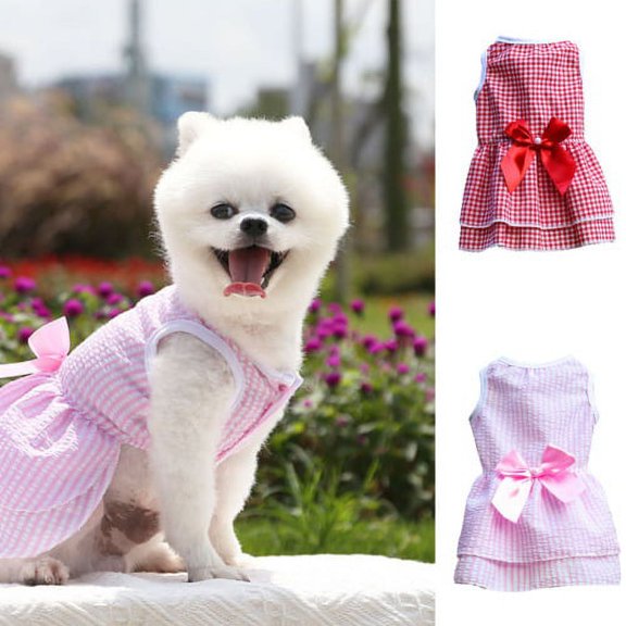 Cheers.US Puppy Tutu Skirt Dog Dress Pet Cute Small Dog Skirt Dress Bow-knot Decor Apparel Two-legged Dog Costume Skirt for Pet