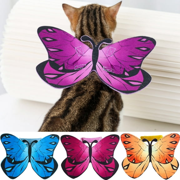 Cheers.US Realistic Adjustable Lightweight Pet Butterfly-Wings Costume for Cats for Pretend Play Party Favors