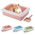 thumbnail image 1 of Cheers.US Rectangle Semi-Closed Cat Litter Box with Scoop and Shield Cat Toilet PP Durable Design Pet Cleaning Supplies Litter Box, Easy to Clean, 1 of 5