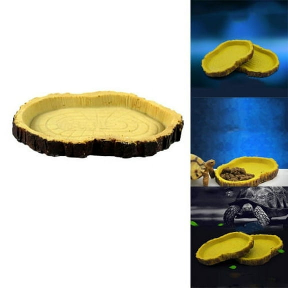 Cheers.US Resin Dish Reptile Food Water Bowl Vivarium Animal Turtle Gecko Snake Feeder,Easy to Clean, Pet Supplies, Feeding Bowl