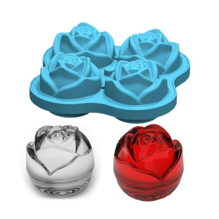 Silicone Ice Cube Trays With Lids, Rose Ice Cube Trays With Covers, 6  Cavity Silicone Rose Ice Ball Maker, Easy Release Large Ice Cube Form For  Chilled Cocktails, Whiskey, Bourbon & Homemade