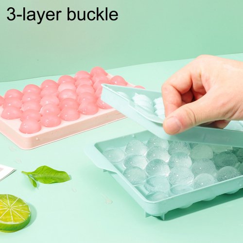 Cheers.US Round Ice Cube Tray with Lid Ice Ball Maker Mold for Freezer with Container Mini Circle Ice Cube Tray Making Sphere Ice Chilling Cocktail Whiskey Tea Coffee