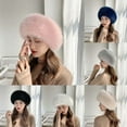 thumbnail image 1 of Cheers.US Russian Faux Fur Hat Comfy Cossack Style More Thicken Ultra-soft Women Hat Plush Beautiful Fine Knitted Girls Beret for Winter, 1 of 5