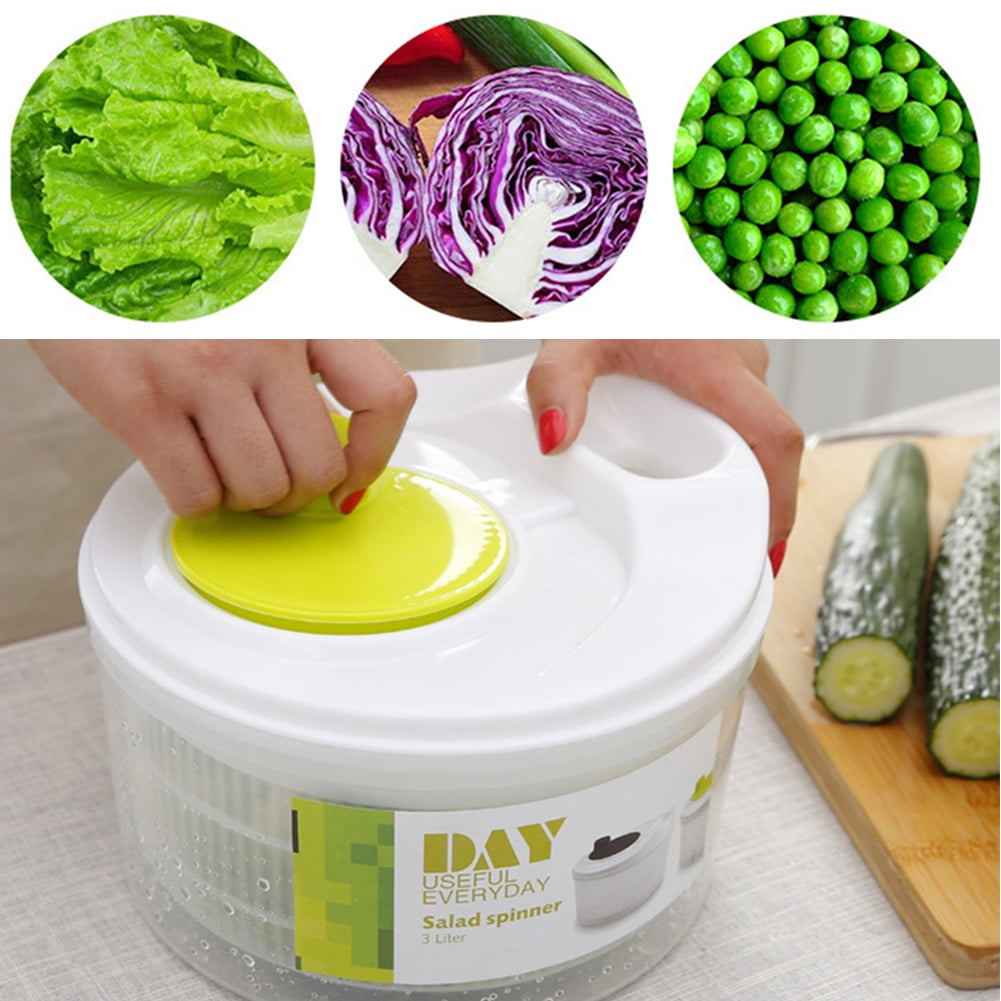 Electric Salad Spinner Lettuce Drainer Strainers Container Drain