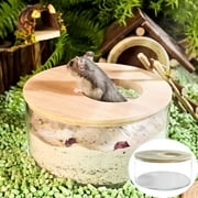 Cheers.US Sand Container Creative Design Wide Applicability Transparent Critter Sand Bath Box,Viewable, Smooth Edge, Comfortable Environment for Pet Hamster to Play, Eat