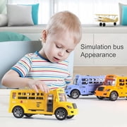 Cheers.US School Bus Toy Simulated Fall-resistant Plastic Inertial School Bus Toy for Entertainment, Home, Kindergarten