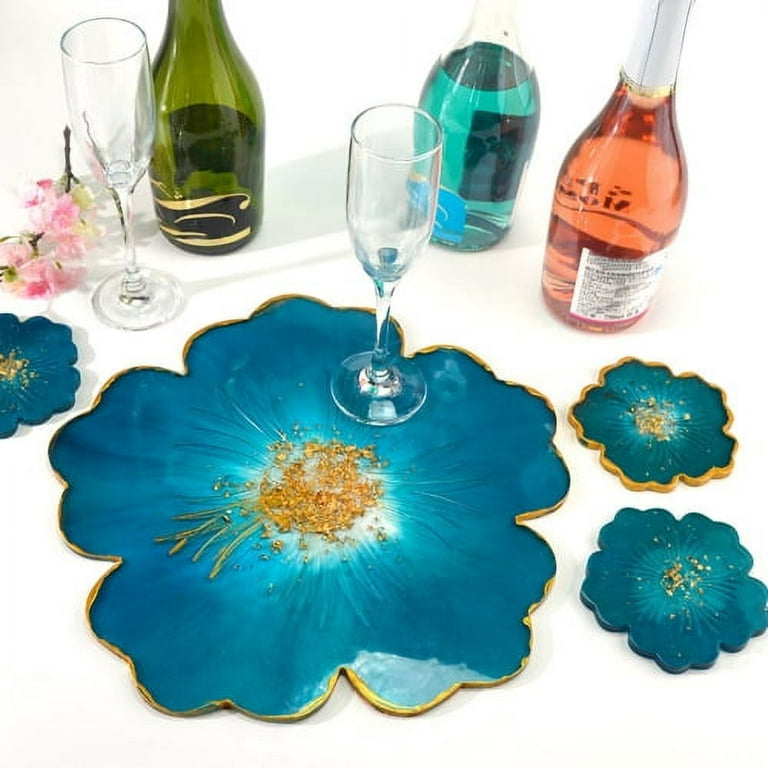 Flower Coaster Resin Molds Resin Tray Molds Flower Coaster Molds 3D Design  Silicone Molds For Resin Casting, Epoxy Resin, Coasters, Home Decoration
