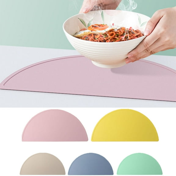 Cheers.US Silicone Rubber Mat Hot Pads Folding Heat InsulationTablemat Decorative Placemat