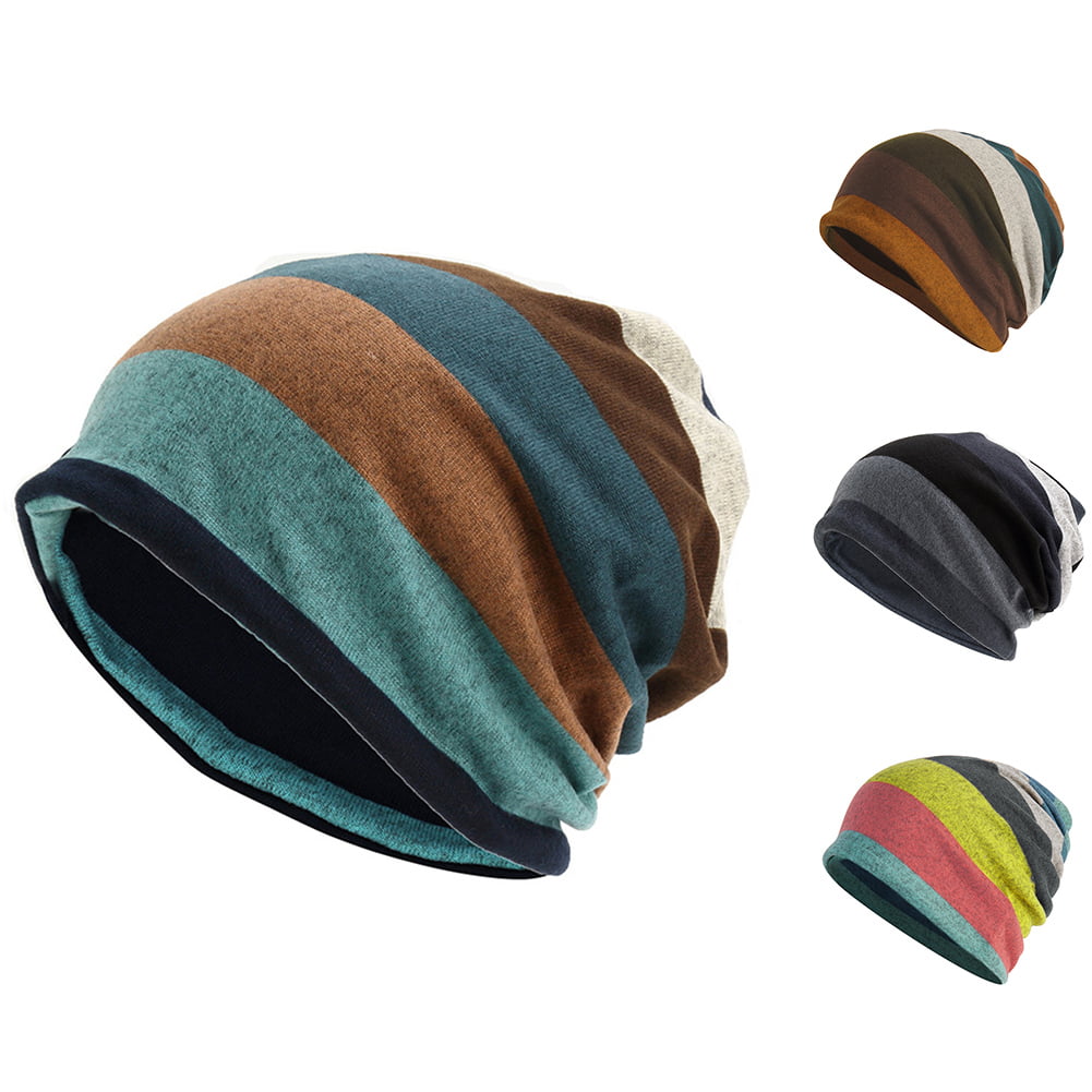 Women's Knit Winter Beanie – Baggy Crochet Slouch Beret Cap – One Size