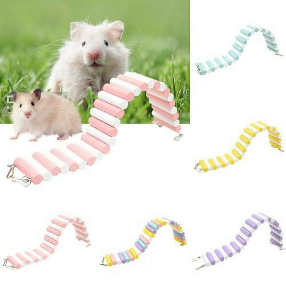 Cheers.US Small Animal Toy Creative Exercise Toy Cage Accessories Hamster Climbing Ladder Bridge Toy,Solid, Eco-friendly, Easy Installation,Such as Hamsters, Gerbils