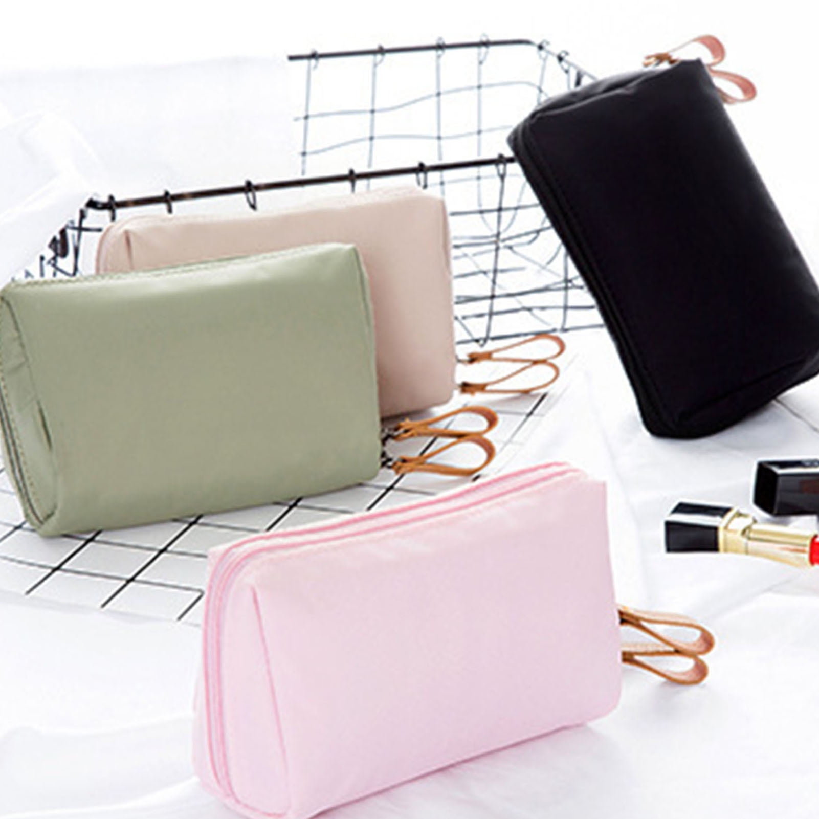 Cheers US Small Makeup Bag for Purse, Water-Resistant PU Vegan Leather  Travel Cosmetic Pouch Portable Toiletry Bag for Women Girls Daily Storage