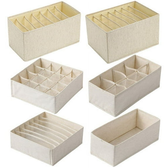 Cheers.US Socks Underwear Drawer Organizer Divider, Collapsible Cabinet Closet Organizer Storage Boxes for Clothes, Socks, Lingerie, Underwear, Ties