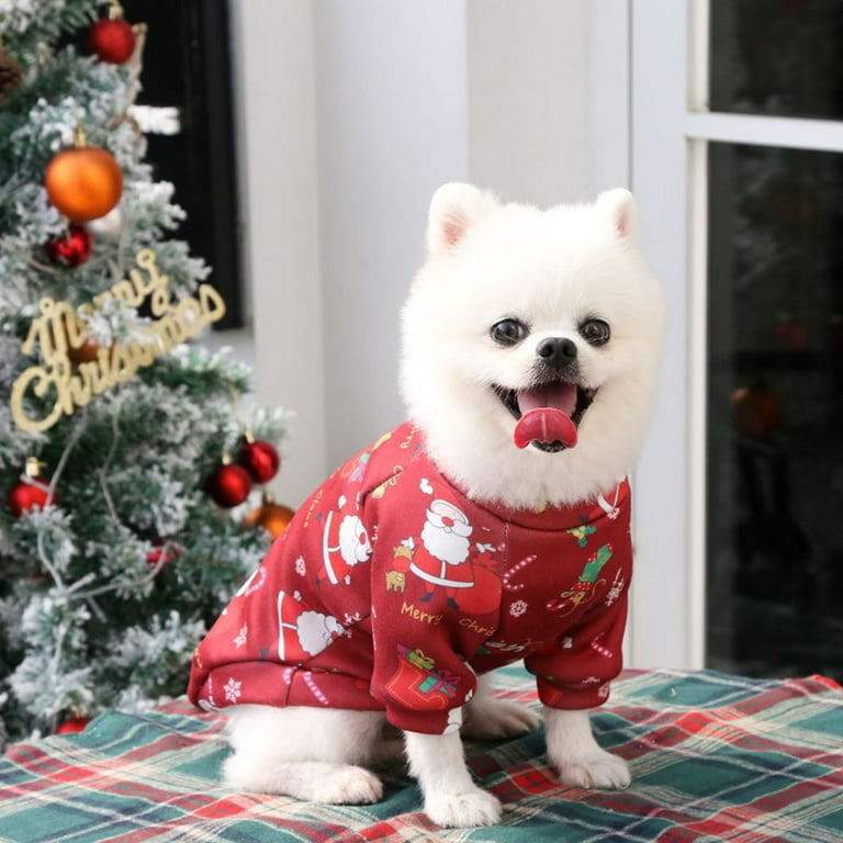 Cheers.US Soft Puppy Pajamas Cute Dog Pjs Jumpsuit Pet Clothes Apparel  Christmas Coat Warm Comfortable 