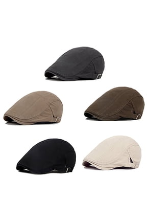 Solid Cotton Gatsby Cap Mens Ivy Hat Golf Driving Summer Sun Flat Cabbie Newsboy