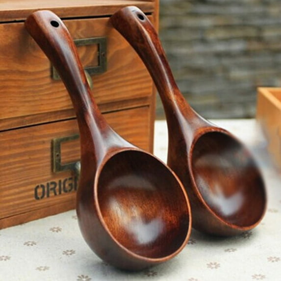 Cheers US Solid Wood Water Scoop Spoon Multipurpose Wooden Scoop Spoon Ladle Japan Style Portable Wooden Spoon Rice Scoop Sauna Water Ladle Bath Water Scoop Dipper Kitchen Utensil
