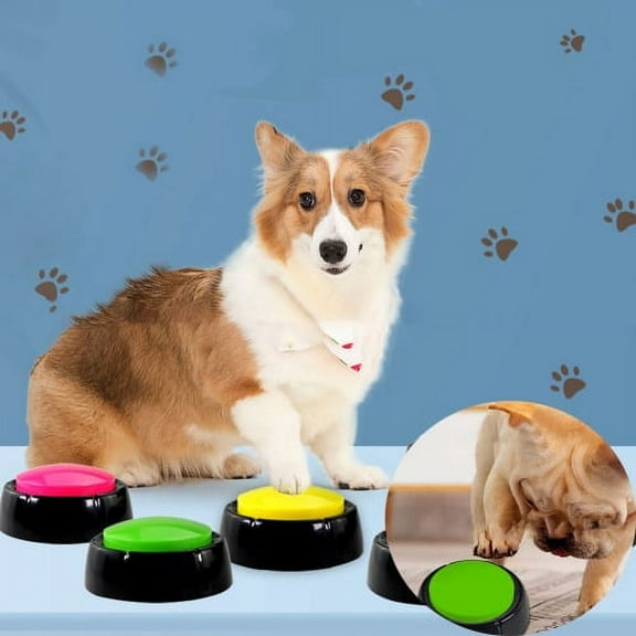Cheers.US Sound Button Recordable Entertain Interactions Safe to Use Dog Speech Training Buttons Clear Recording, Pet Training Buzzer, Easy to Use for Home