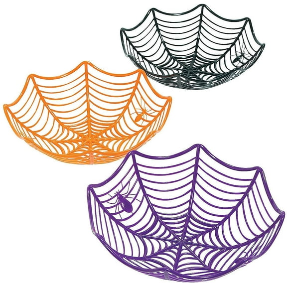 Cheers.US Spider Web Plastic Basket Bowls for Halloween Parties Halloween Decorations Trick or Treat Candy For Office, Home, or Classroom