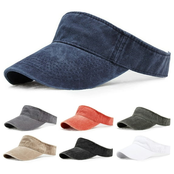 Cheers.US Sport Sun Visor Hats Adjustable Empty Top Baseball Cap Denim Ball Caps for Women and Men