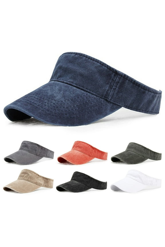 Sport Sun Visor Hats Adjustable Empty Top Baseball Cap Denim Ball Caps for Women and Men