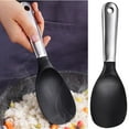 thumbnail image 1 of Cheers.US Stainless Steel Silicone Rice Spoon Non-Stick Pan Rice Spoon&nbsp;Flexibility Strong Hanging Hole Design Rice Cooker for Rice Spoon Kitchen Essential Tools, 1 of 7