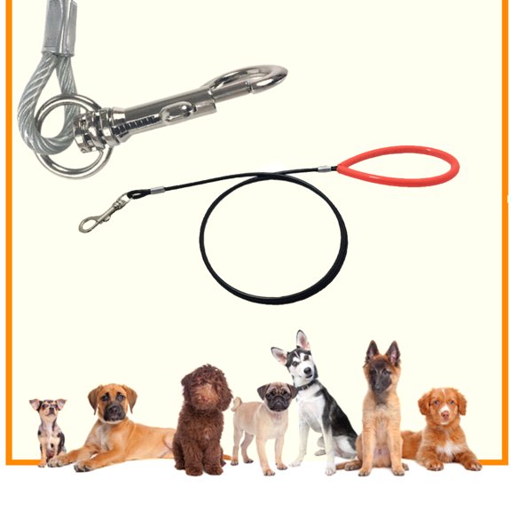 Cheers.US Steel Wire Anti-bite Chew Proof Dog Leash Cable and Soft Padded Handle Dog Leashes for Small, Medium and Large Dogs Pet Supplies