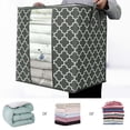 thumbnail image 1 of Cheers US Storage Bags Large Blanket Clothes Organization and Storage Containers for Bedding, Comforters, Foldable Organizer with Reinforced Handle, Clear Window, Sturdy Zippers, 1 of 7