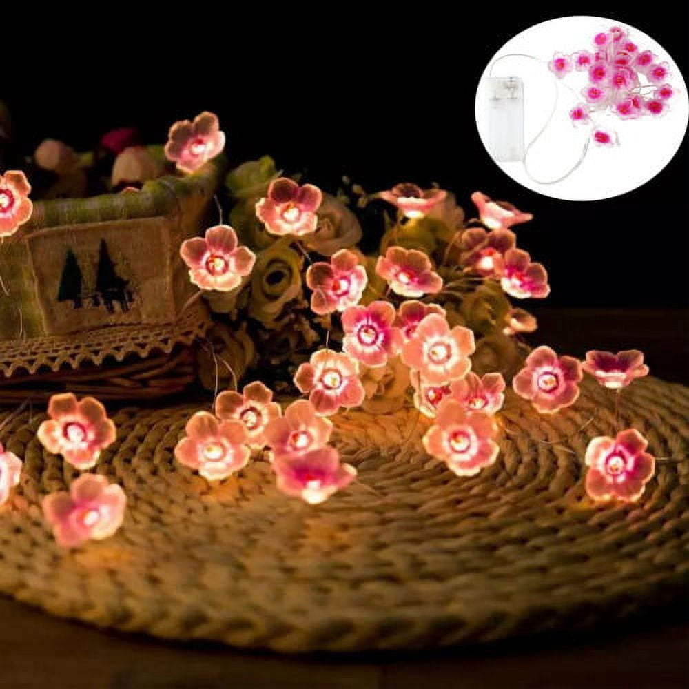 Cheers.US String Light Decorative Battery-powered Cherry Blossom Flower ...