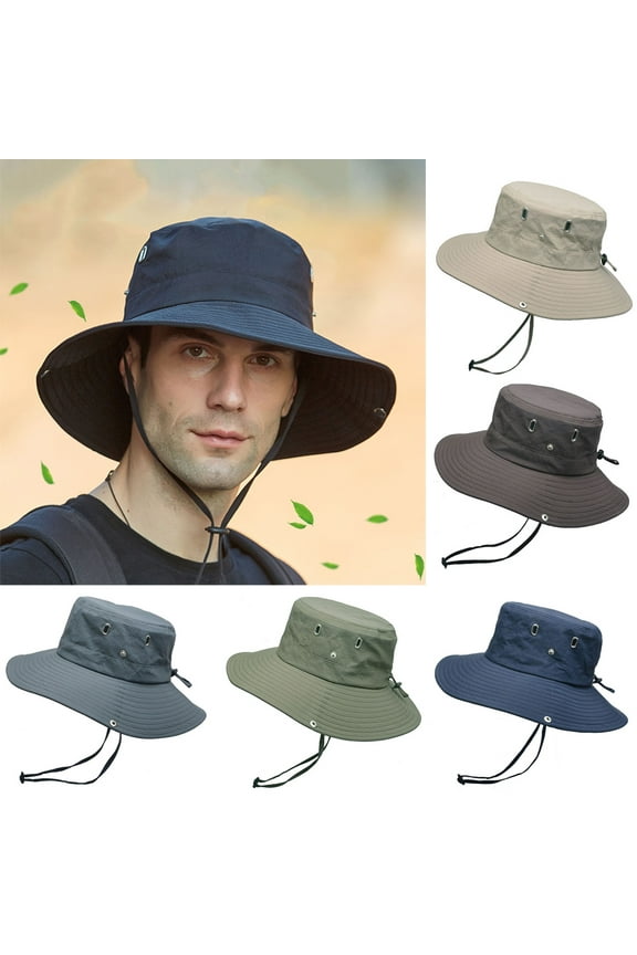 Cheers.US Sun Hat for Men/Women, Waterproof Wide Birm Bucket Hat UV Protection Boonie Hat for Fishing Hiking Garden Beach