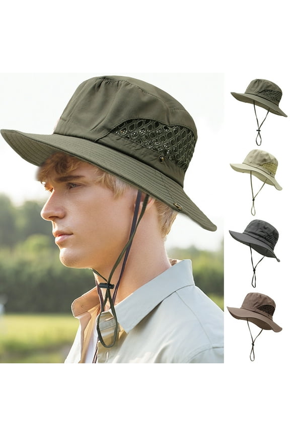 Cheers US Sun Hat for Men/Women Waterproof Wide Birm Bucket Hat UV Boonie Hat for Fishing Hiking Garden Beach