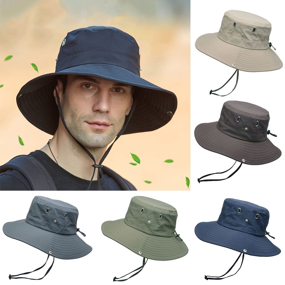 Chapeau Bucket Camouflage Militaire - UPF50+ - Bords Larges 5,5 Cm - Réglable 55-61 Cm - Pour Chasse, Randonnée, Plage - 12