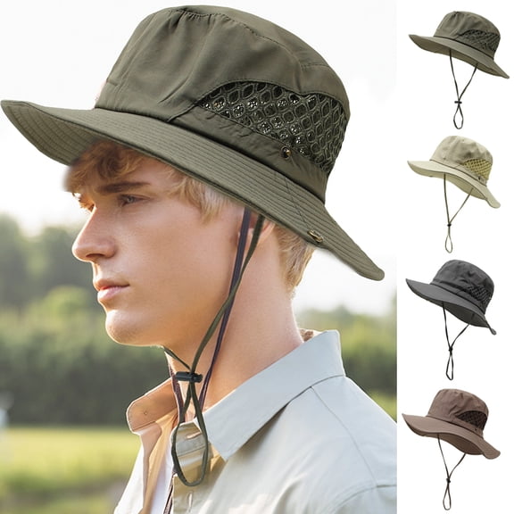 Cheers.US Sun Hat for Men/Women, Waterproof Wide Birm Bucket Hat UV Protection Boonie Hat for Fishing Hiking Garden Beach
