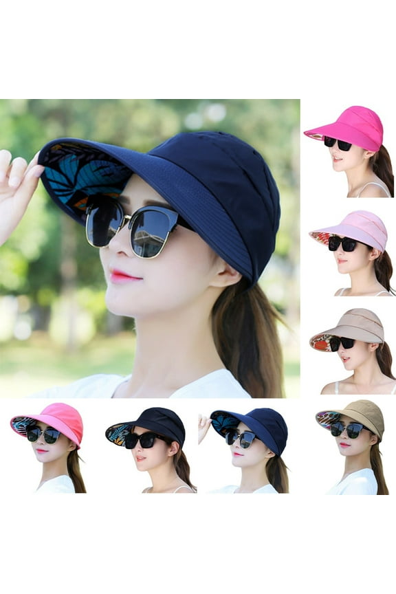 Sun Hats for Women Wide Brim Sun Hat Packable UV Protection Visor Floppy Womens Beach Cap