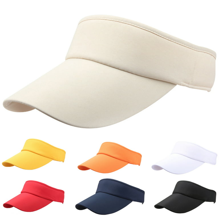 Cheers.US Sun Visor Hats for Women Men Adjustable Open Top Plain Visors UV  Protection Sports Tennis Golf Travel Summer Beach Pool Visor 