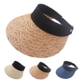thumbnail image 1 of Cheers.US Sun Visors for Women UV Protection Roll Up Wide Brim Packable Beach Straw Hat, 1 of 5