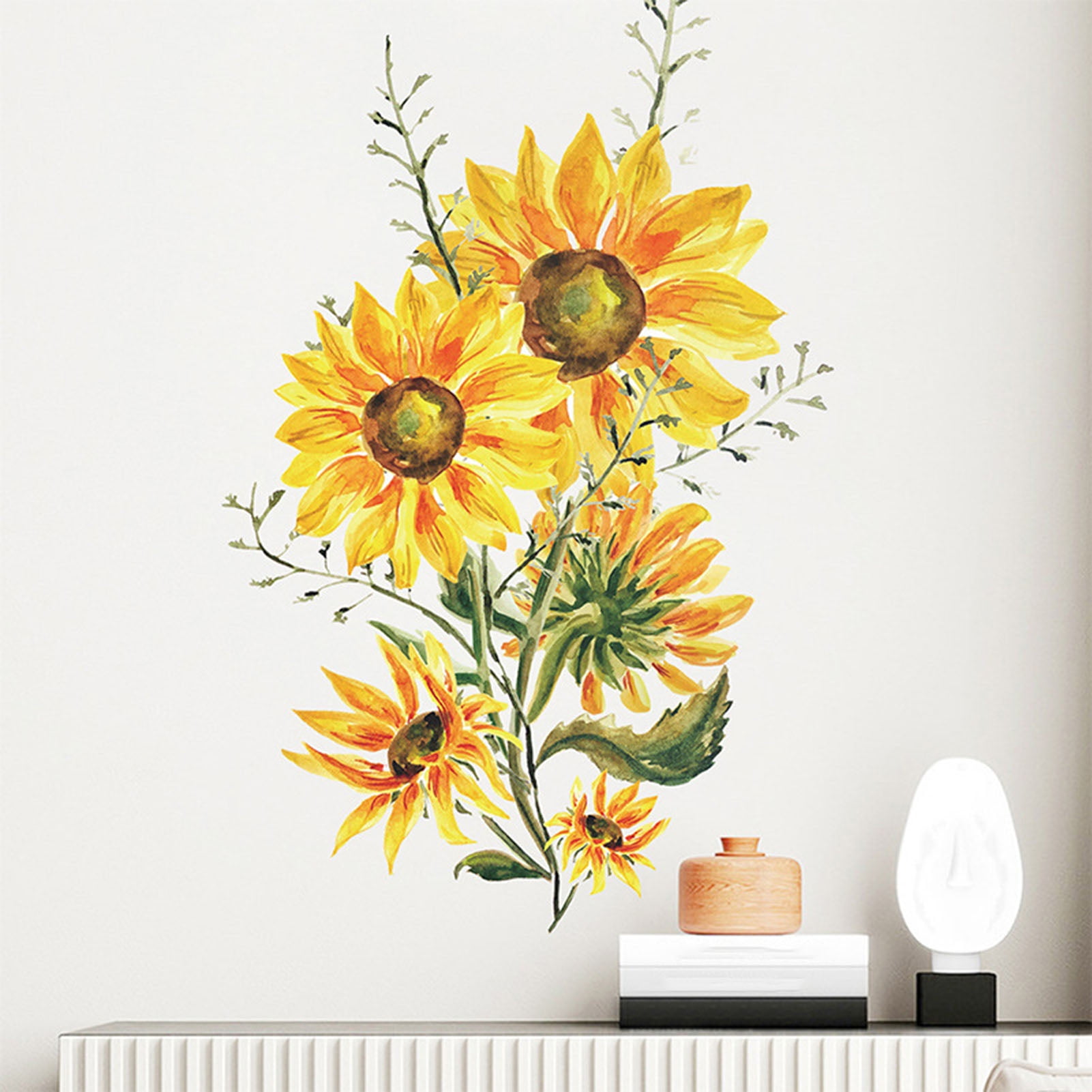 Cheers US Sunflower Wall Stickers 3D Yellow Flower Wall Decals, Peel