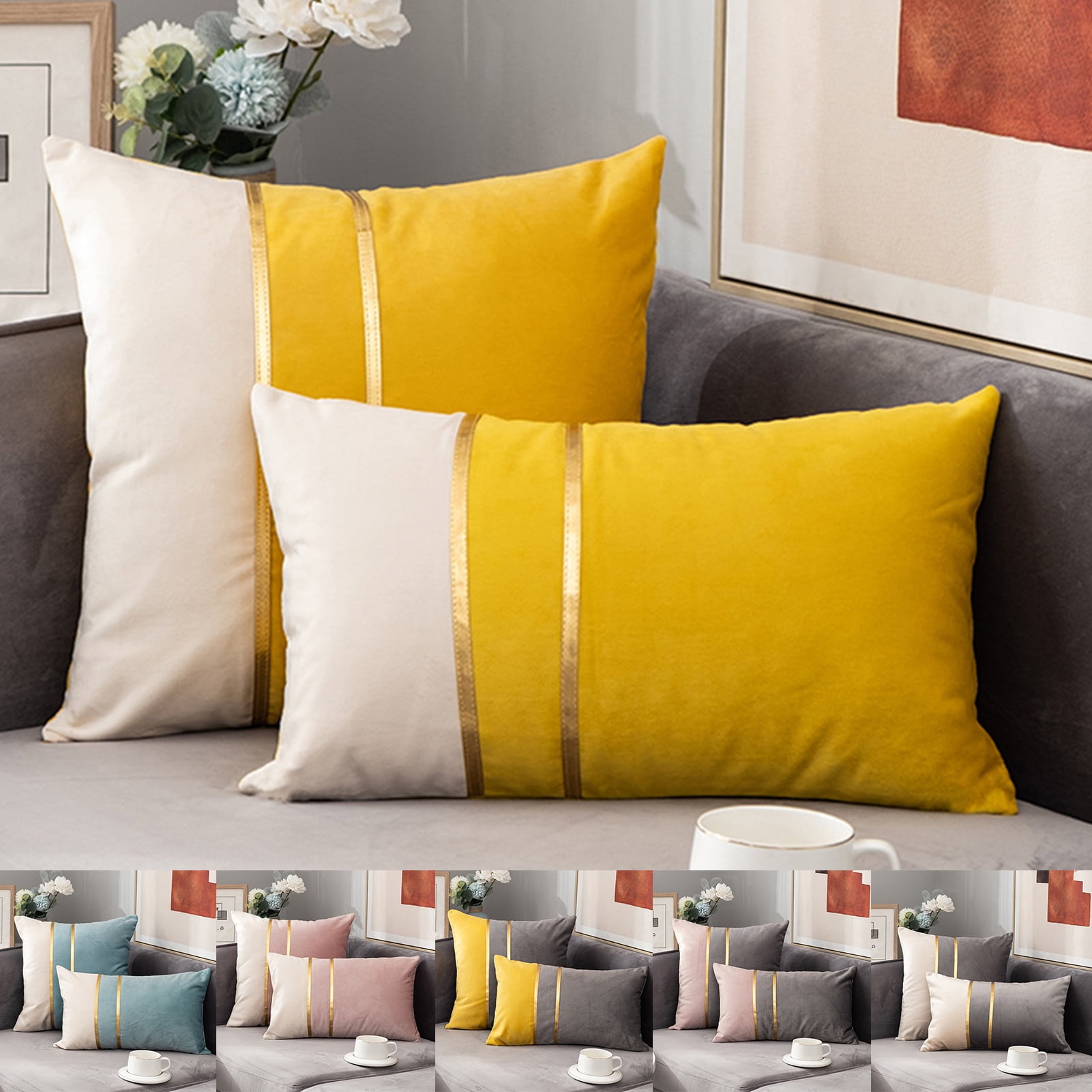 Cheers US Throw Pillow Covers Cases, Soft Decorative Luxury Velvet