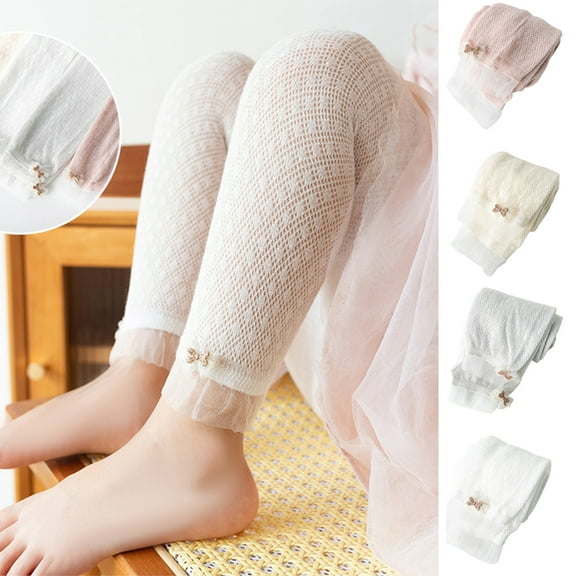 Cheers.US  Toddler Girls Knit Footless Leggings Basic Cotton Ankle Length Tights Stocking Pants for Little Kids