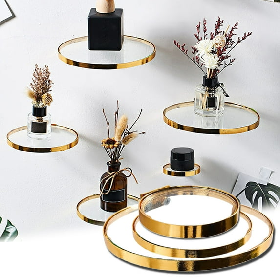 Cheers.US Traditional 7.83" x 7.83" Gold Floating Shelf