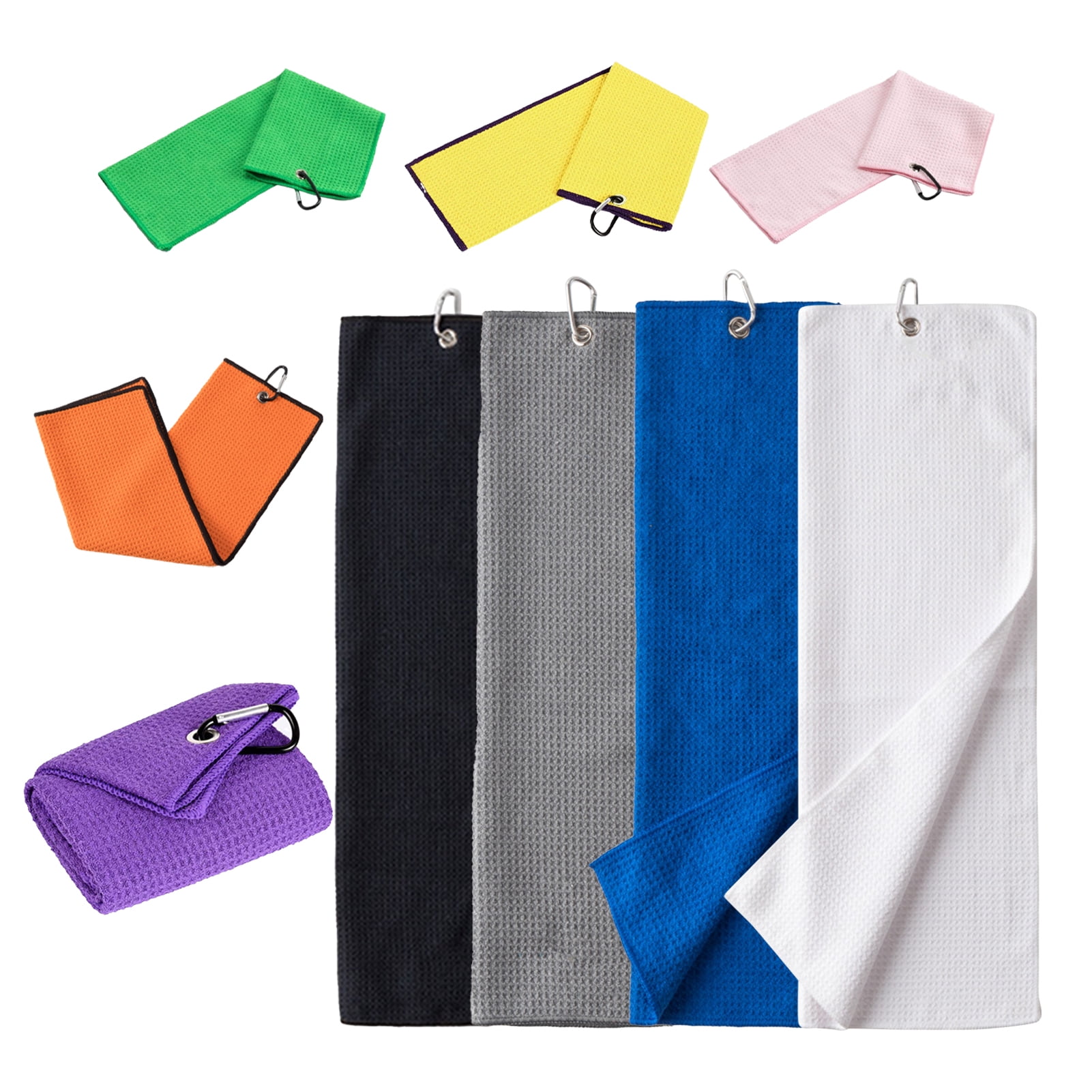 Cheers.US Tri-fold Golf Towel | Premium Microfiber Fabric Waffle ...